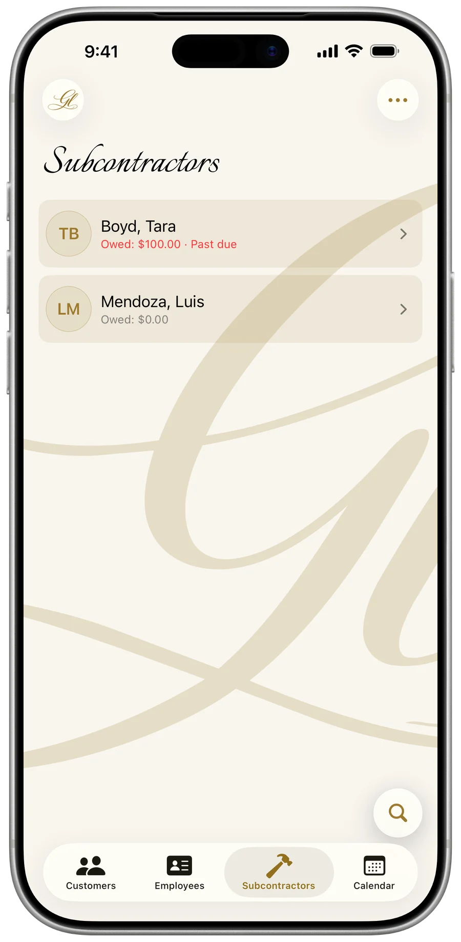 My Business — Subs & 1099 (light mode)